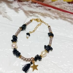 ΒΡΑΧΙΟΛΙ ΧΡΥΣΟ ΜΕ ΚΟΡΑΛΛΙ ΜΑΥΡΟ