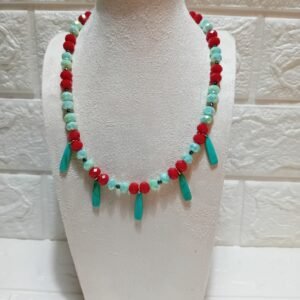 ΚΟΛΙΕ Turquoise & Crimson